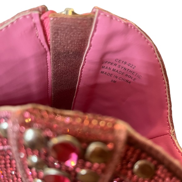 Club Exx Pink Rhinestone Sheriff Shine Cowboy Boots, Women’s 9 - Picture 8 of 10